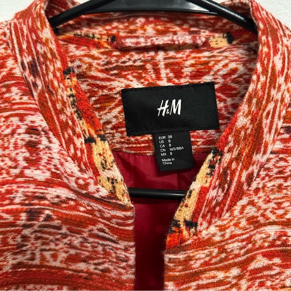 H&M Red Retro Western Blazer | Multicolor | Medium - Picture 3 of 5
